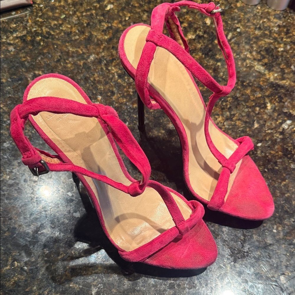 Elegant Pink Strappy Heels Size 7.5 HIGH Heel